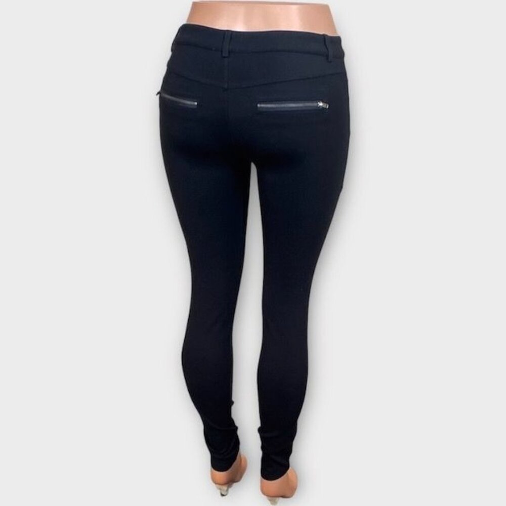 Parker Cargo Black Ponte Zipper Pants, Size 6 - Picture 6 of 10